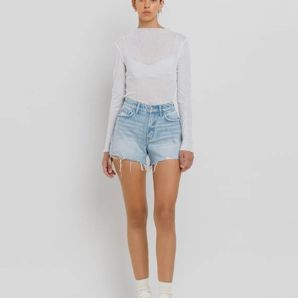 VERVET BY FLYING MONKEY Pants - Vervet Distressed High Rise Women's Shorts